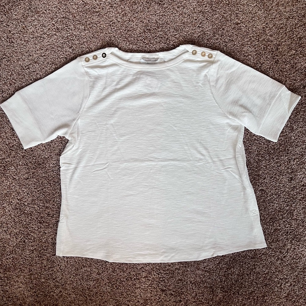 NWT Christopher‎ & Banks White Relaxed Restyled Bateau Tee